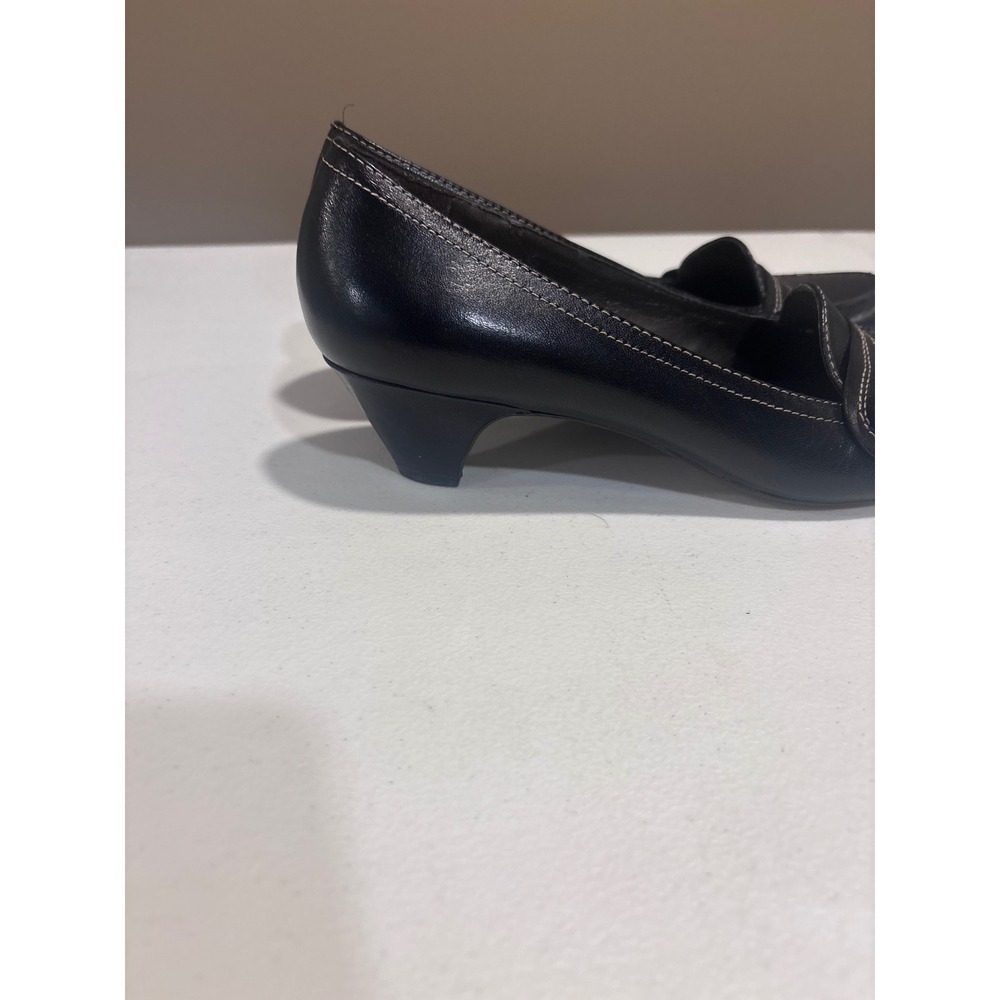 Naturalizer Comfort Black Leather Kitten Heel Loafer Pumps Womens Size 9 N - Picture 4 of 7
